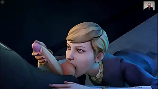 3D Porn - Cartoon Sex - Tolerant swallows sperm after blowjob and handjob forth the fluency
