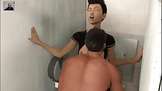 Baffle fucks the girl's tight pussy and cums apropos a vaginal creampie - 3D Porn - Cartoon Intercourse
